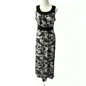Susan Lawrence Floral Hawaii Style Print Small Maxi Dress Vintage Y2K